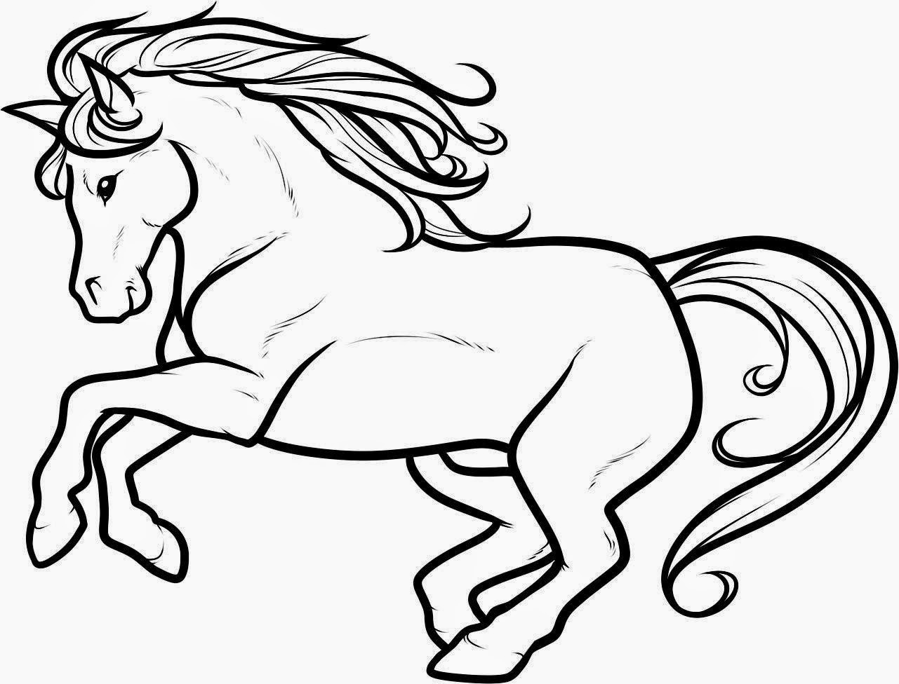 Horse For Kid Coloring Drawing Free wallpaper