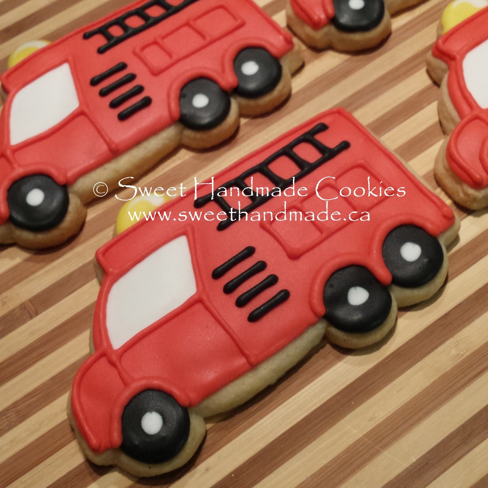 Sweet Handmade Cookies Fire Truck Cookies (and Cookie Cutter Modification)