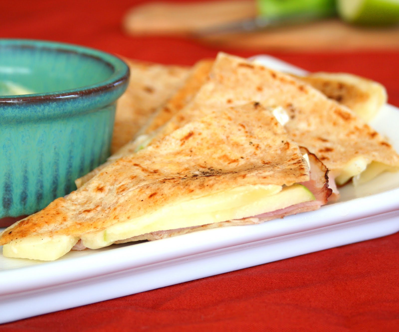Brie, Ham and Green Apple Quesadilla (Low Carb) All Day I Dream About
