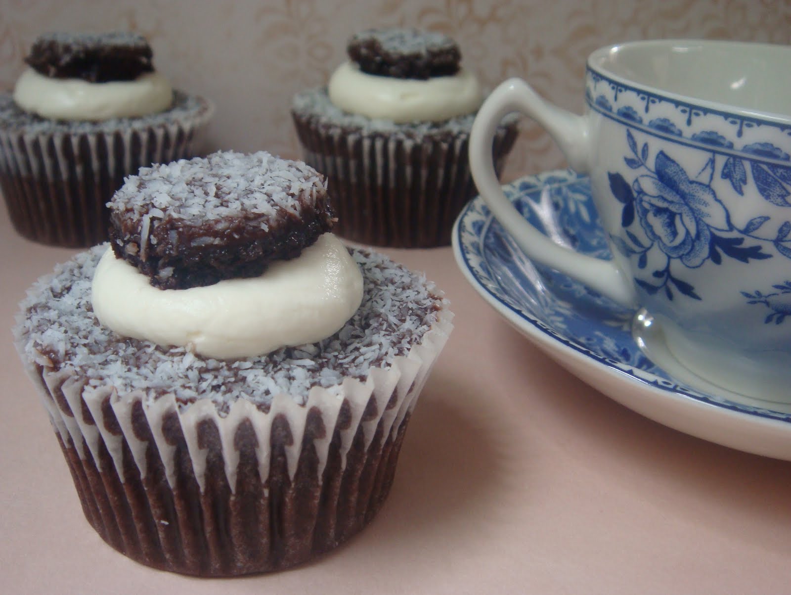 butter hearts sugar Chocolate Lamington Cupcakes