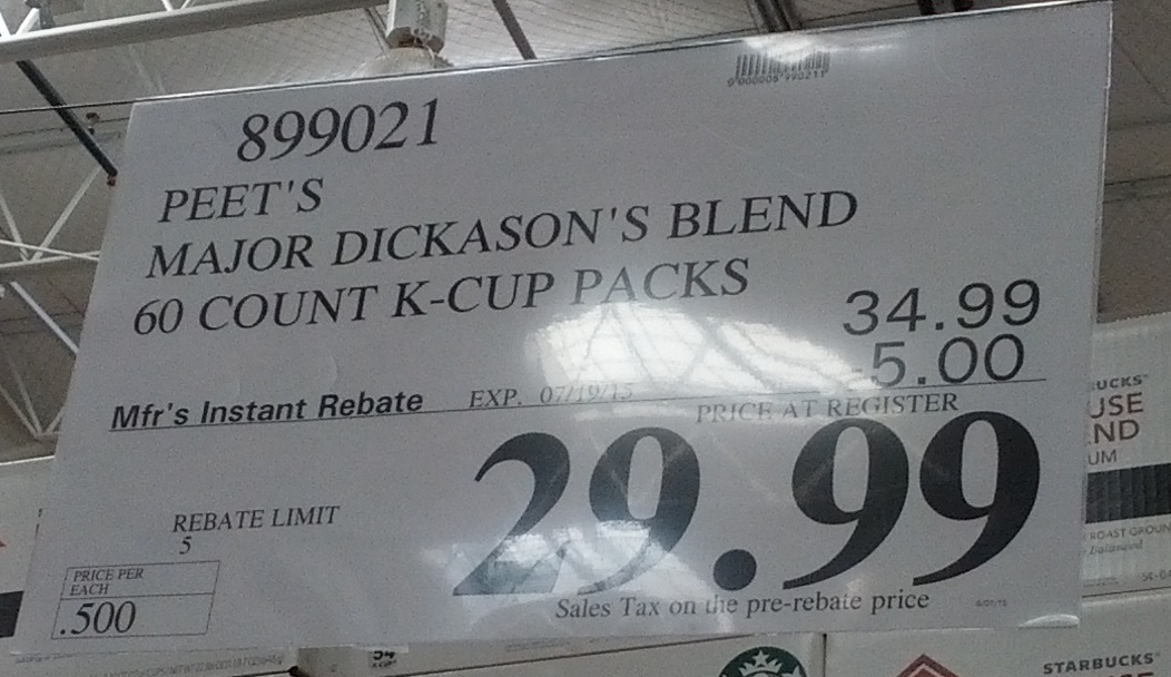 Peet's Coffee Major Dickason's Blend KCups (60 count) Costco Weekender