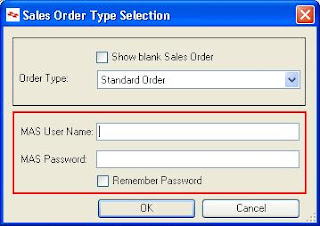 Sales Order Type Selection Screen