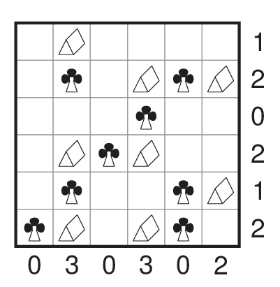 Tents (Camp): WPC Style Logical Puzzles #T3 Puzzle Solution