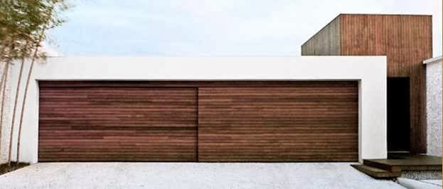 contemporary wooden garage doors