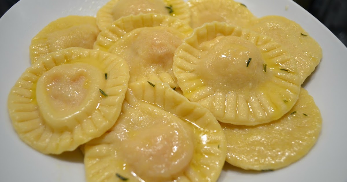 Sweet Potato and Goat Cheese Ravioli with a Butterthyme sauce Stuff