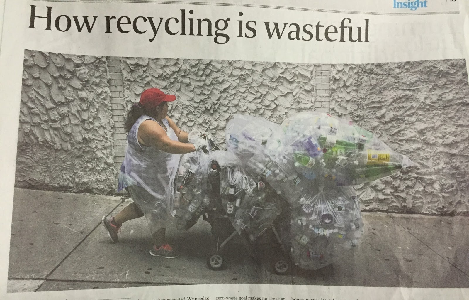 Captain Singapore Newspaper Article How recycling is wasteful
