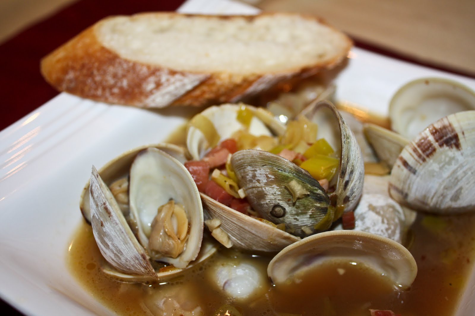 Mission Delish THE BEACH AT HOME Steamed Clams with Pancetta and Leeks