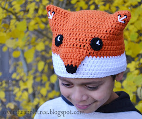 Children's Crochet Fox Hat by Over The Apple Tree