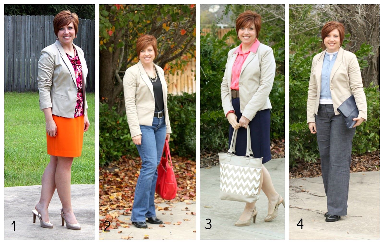Savvy Southern Chic Beige blazer4 ways