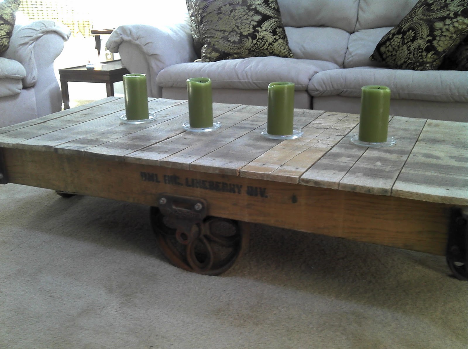 This Lil House restoration hardware factory cart inspire