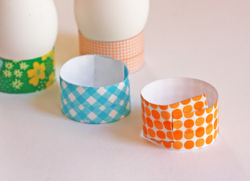 DIY washi tape egg holders