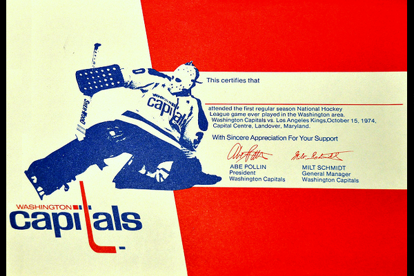 10/15/74:  Fan handout at first home game, a 1-1 tie with LA. (Book Pg. 13)