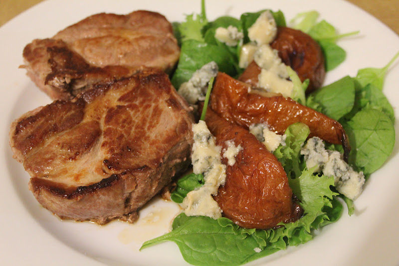 Pork with Caramalised Pear and Blue Cheese A Dash Of Flavour
