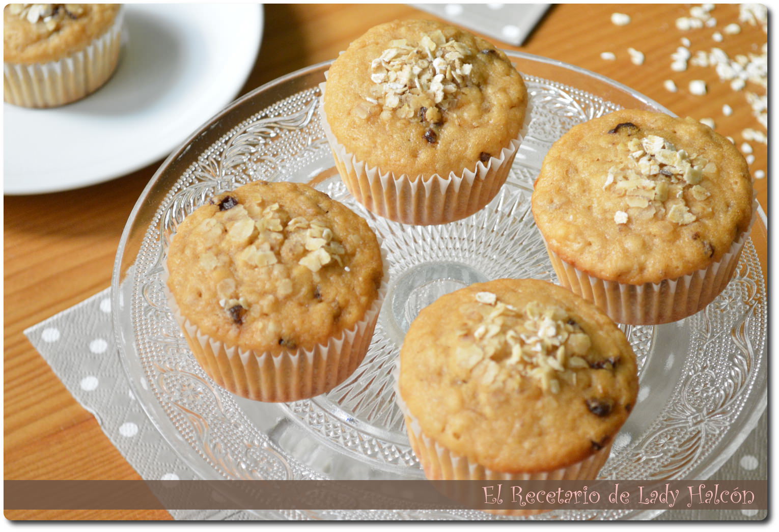 Muffins de avena y pasas sin lactosa
