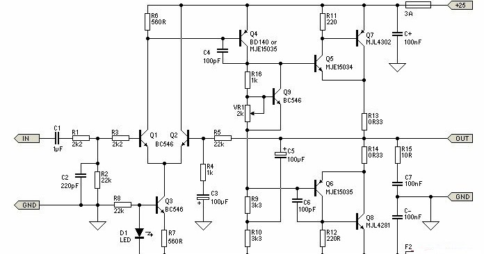 Build a 25W Class A Power Audio Amplifier Circuit Diagram | DIY