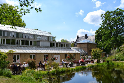 Cafe near the lake inside botanical garden, lund