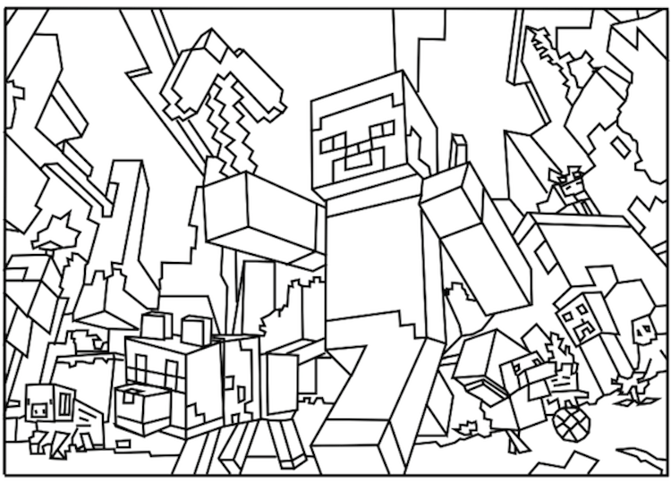 Kids Under 7 Minecraft Coloring Pages