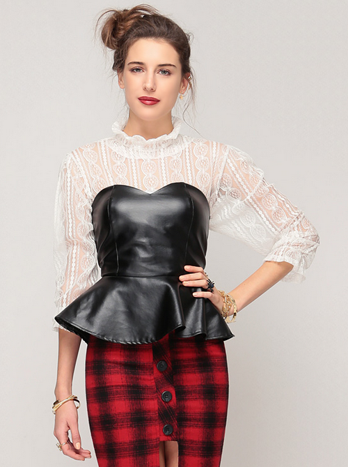 Leather Peplum Bustier