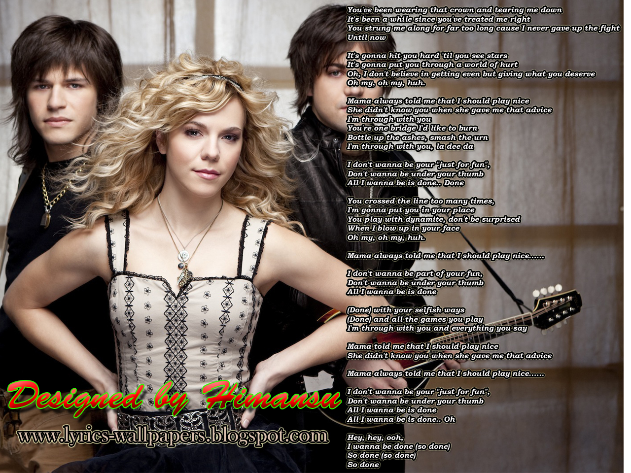Lyrics Wallpapers The Band Perry Done