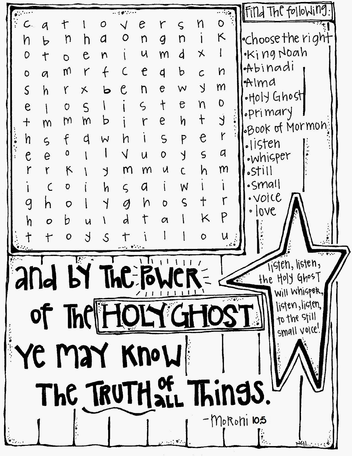 Melonheadz LDS illustrating: Holy Ghost crossword