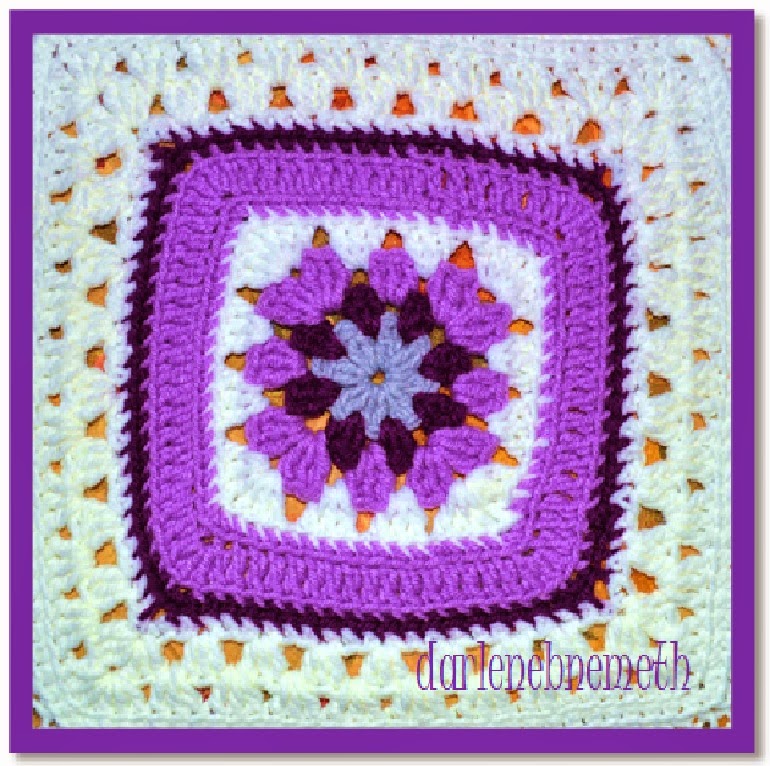 Let It Shine Purple and White Granny Square Blanket