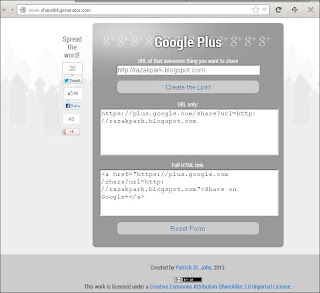 g+ link share generator razakpark