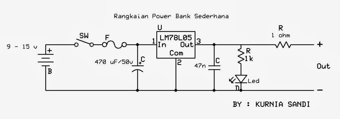 Rangkaian Power Bank Sederhana Sandal Jepit