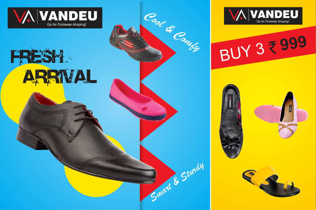 New Shoe Arrival Banner Hoarding Design