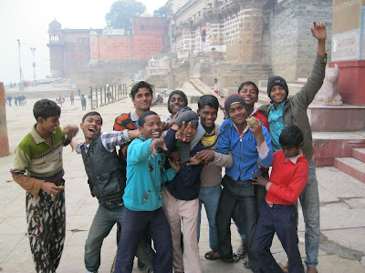 group of kids in varanasi