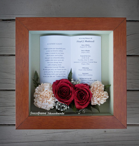 Framed Memorial Flowers Preserving Memorial Flowers in a Frame