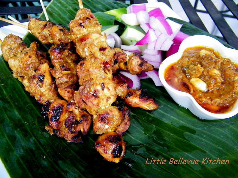 Barbecue chicken Little Bellevue Kitchen: Grilled Chicken Satay Singapore Style