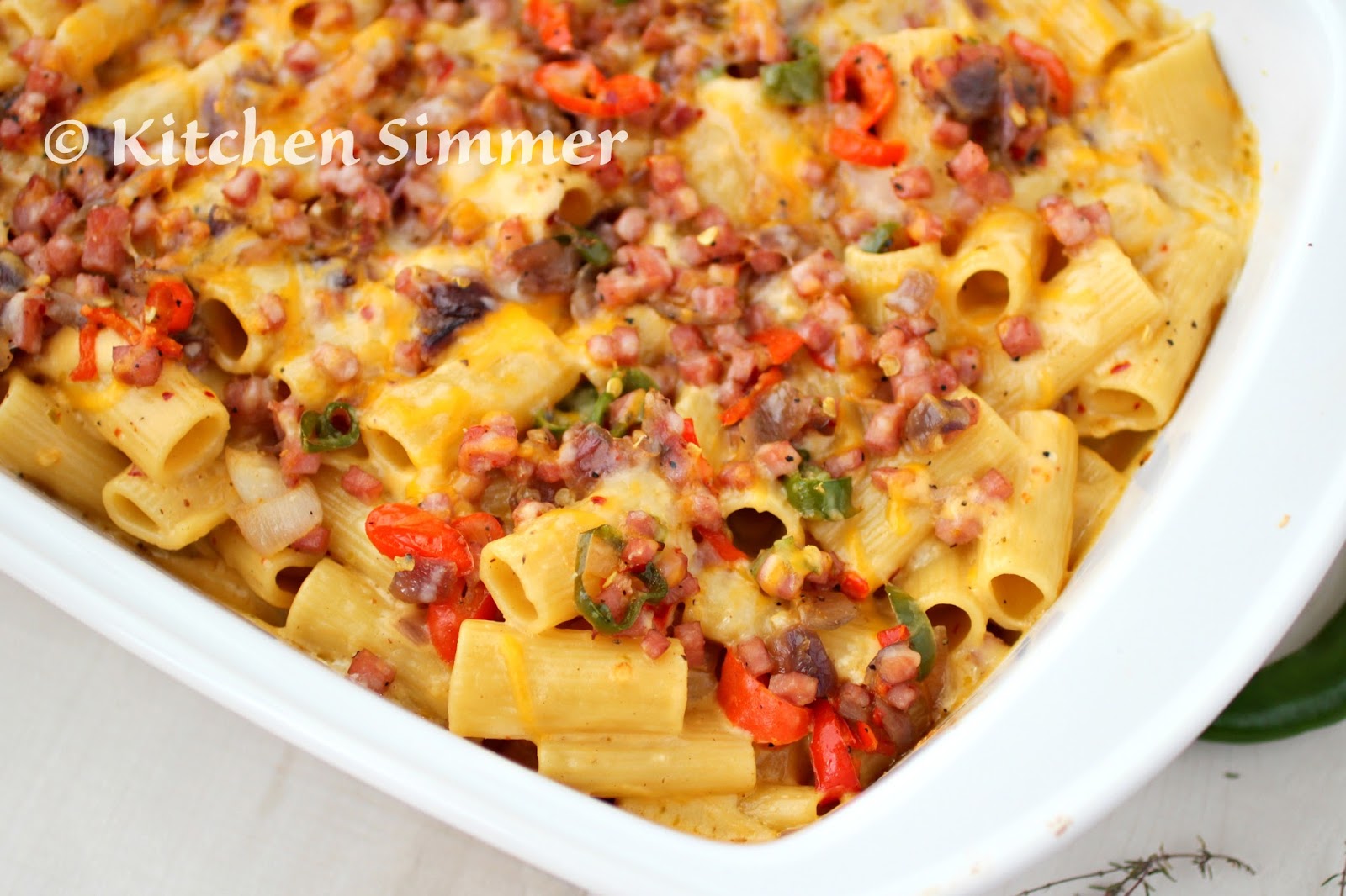 Kitchen Simmer Ham and Cheese Macaroni Casserole