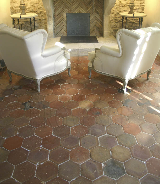 Hexagon+tile+bathroom+floor