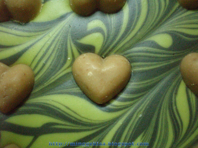 Heart Shaped Soap and Black and Green Swirl