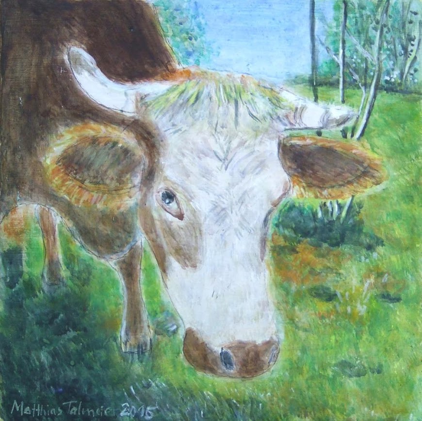 Cow Daisy (Arylic on MDF-board) - Click Image!