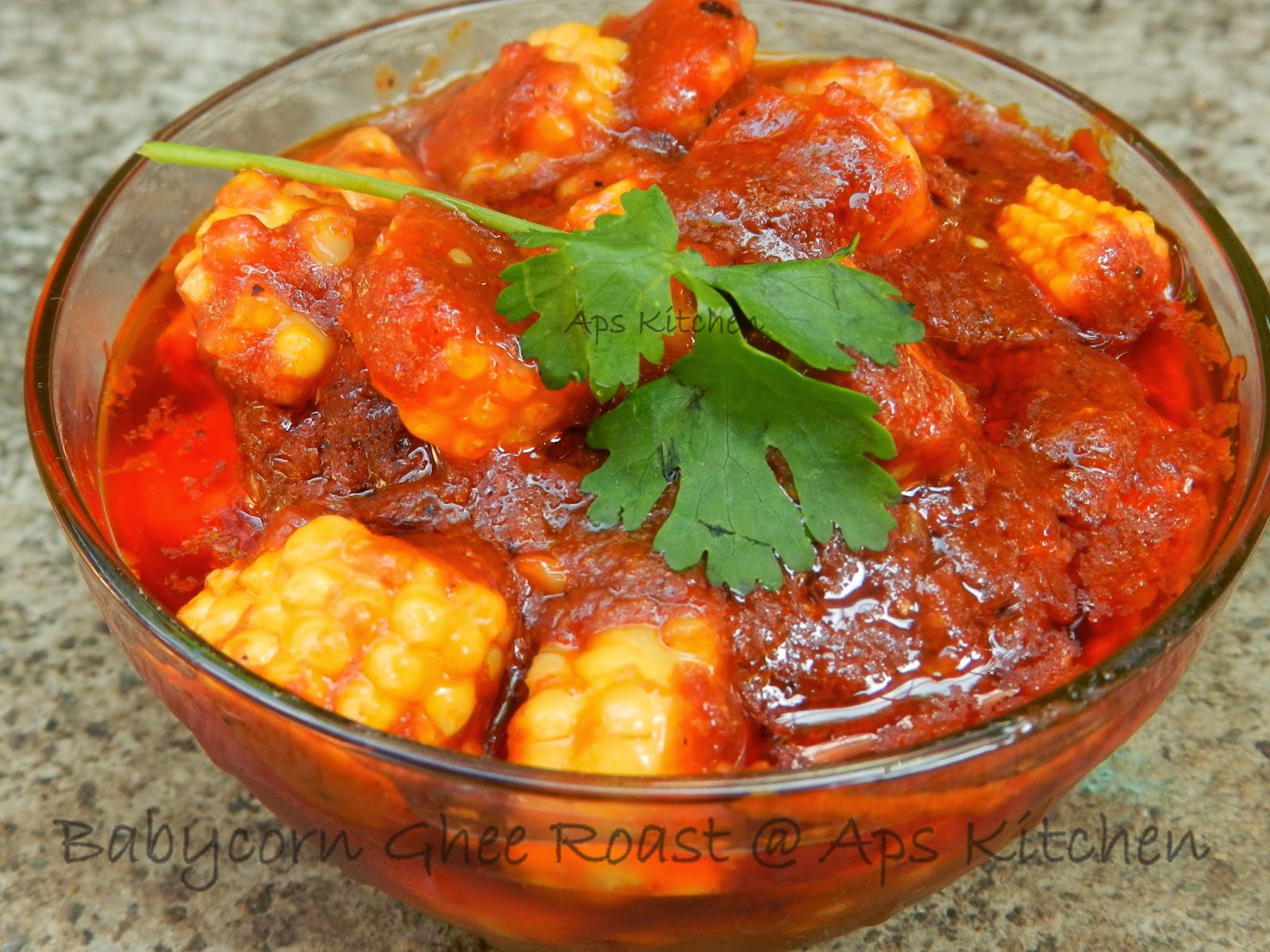Baby corn Ghee Roast A spicy gravy