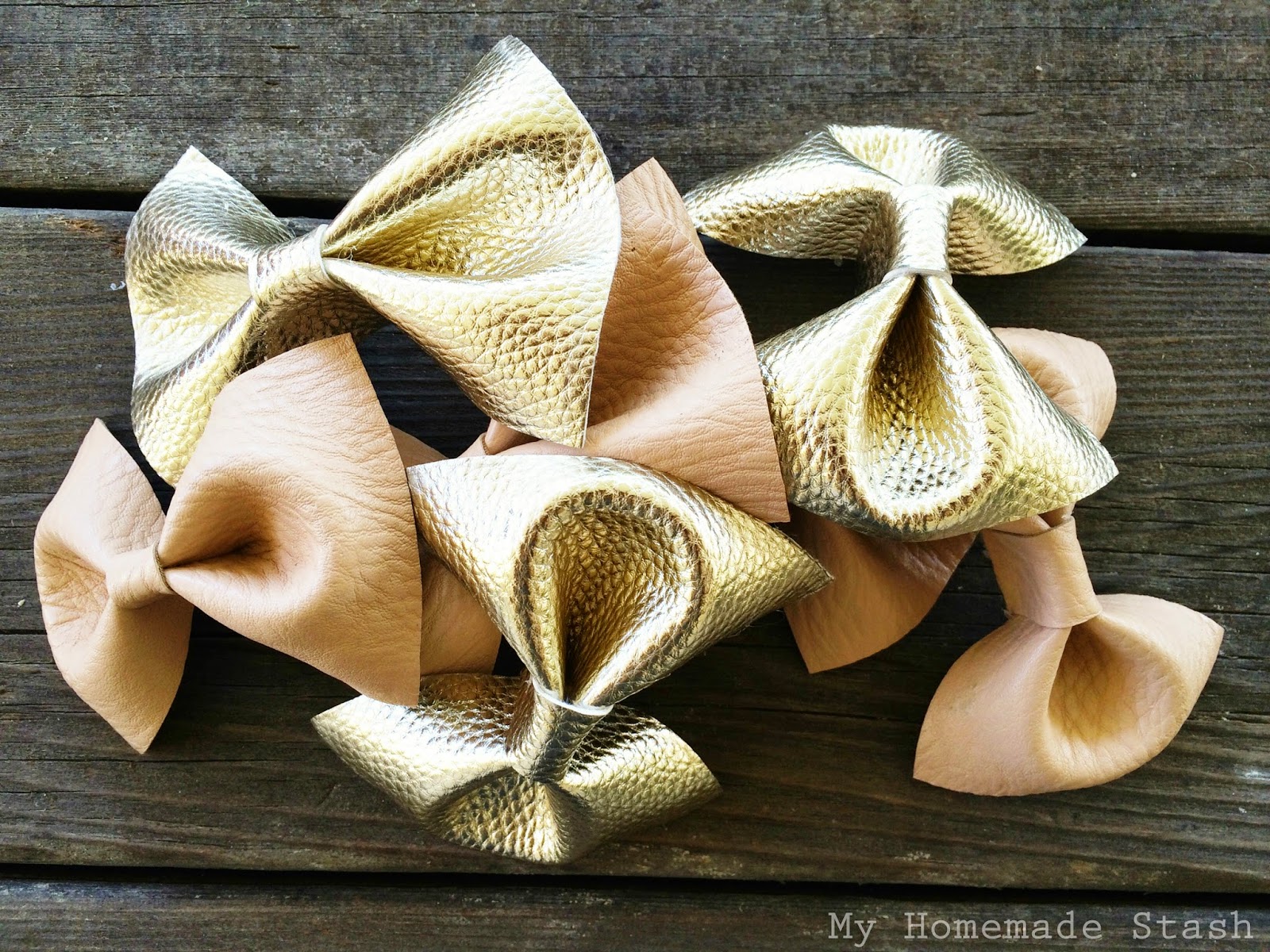 My Homemade Stash Faux Leather Hair Bows