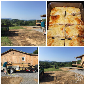 The area is ready for cement and the zucchini lasagna