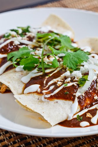 Enmoladas (Chicken Mole Enchiladas)