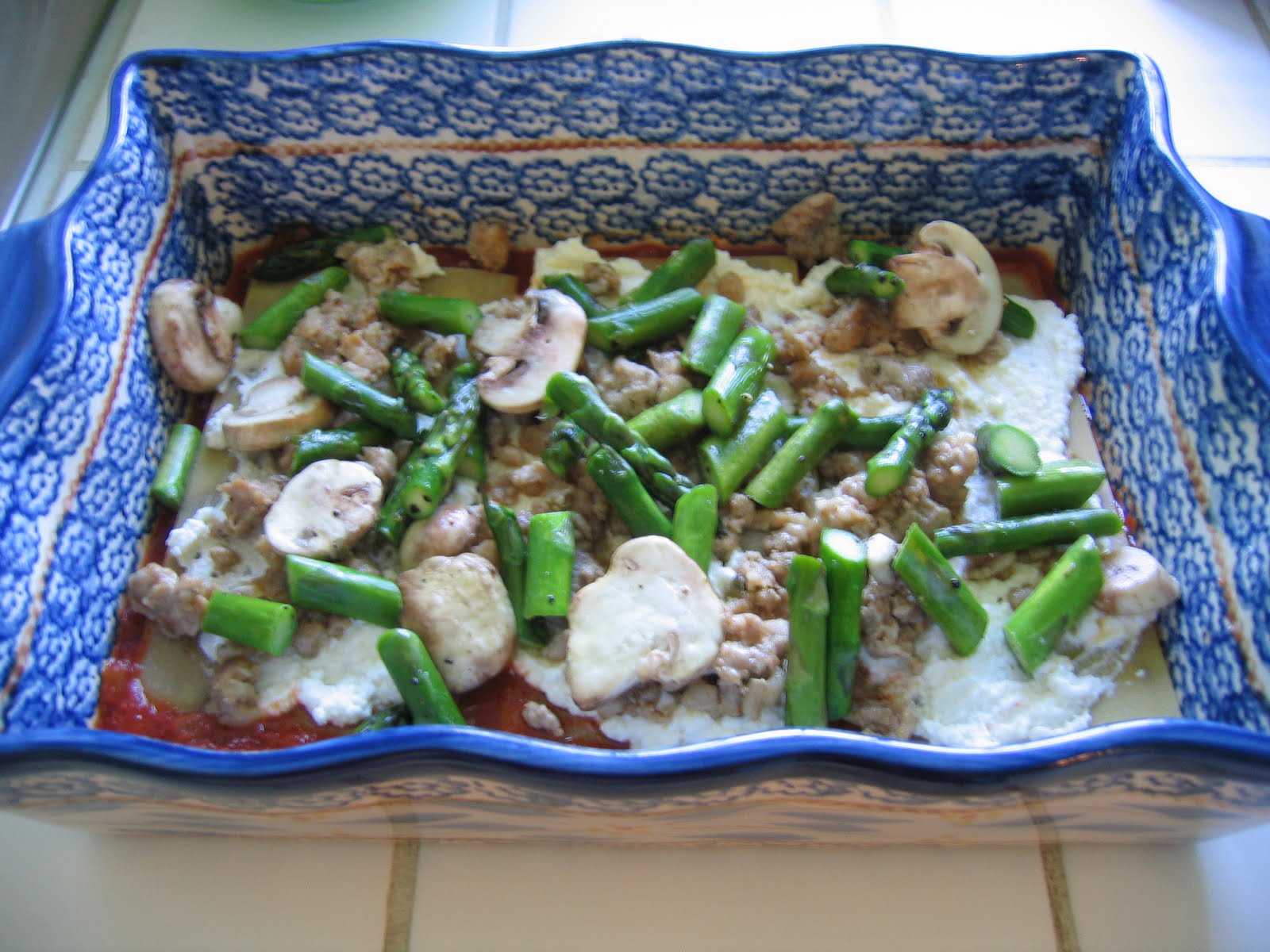 Simple Sausage, Mushroom and Asparagus Lasagna Cook The Hell Out of It!
