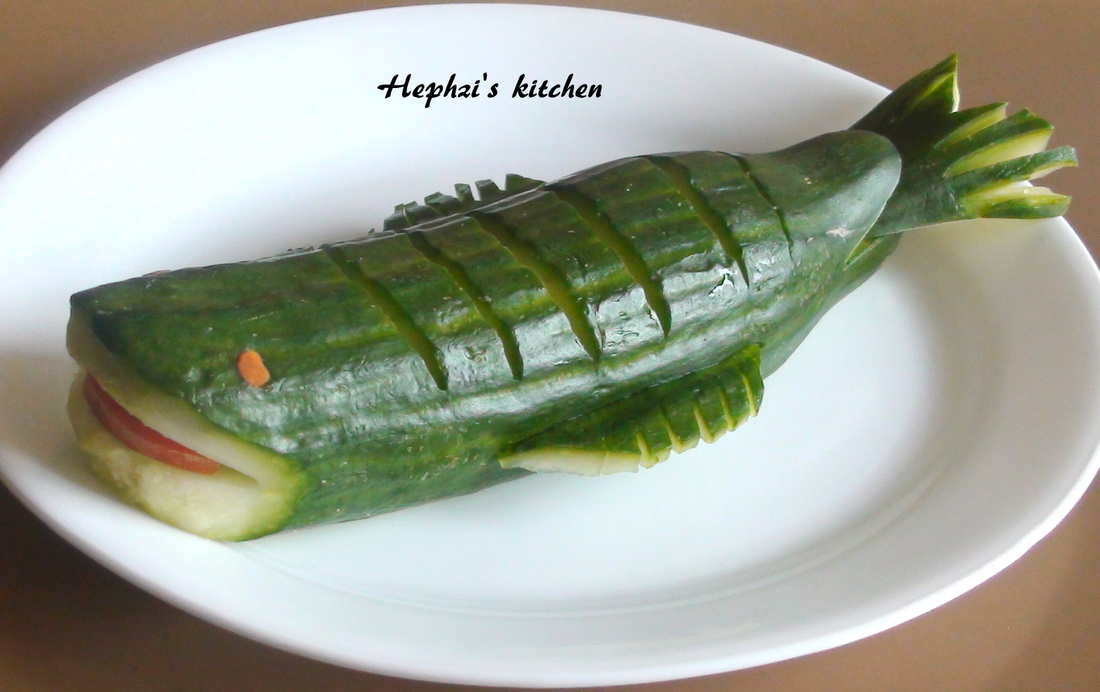 From my kitchen.... Cucumber Fish garnish