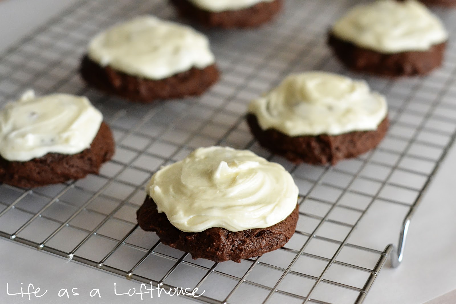 Brownie Mix Cookies with Cream Cheese Frosting