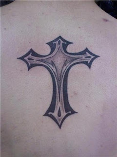 Black Ink Cross Tattoo Design