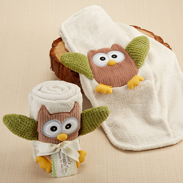 "My Little Night Owl" Plush Velour Baby Blanket