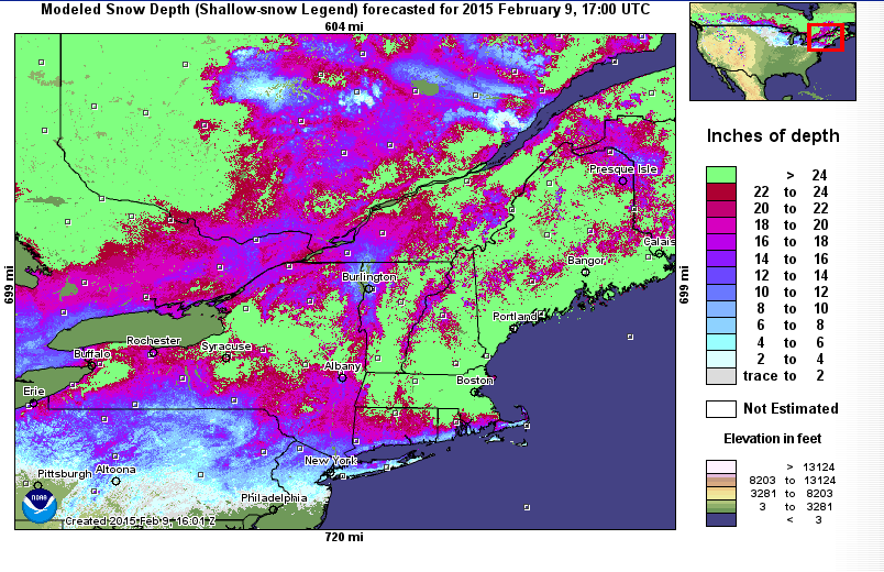 New England Snow Depth Chart