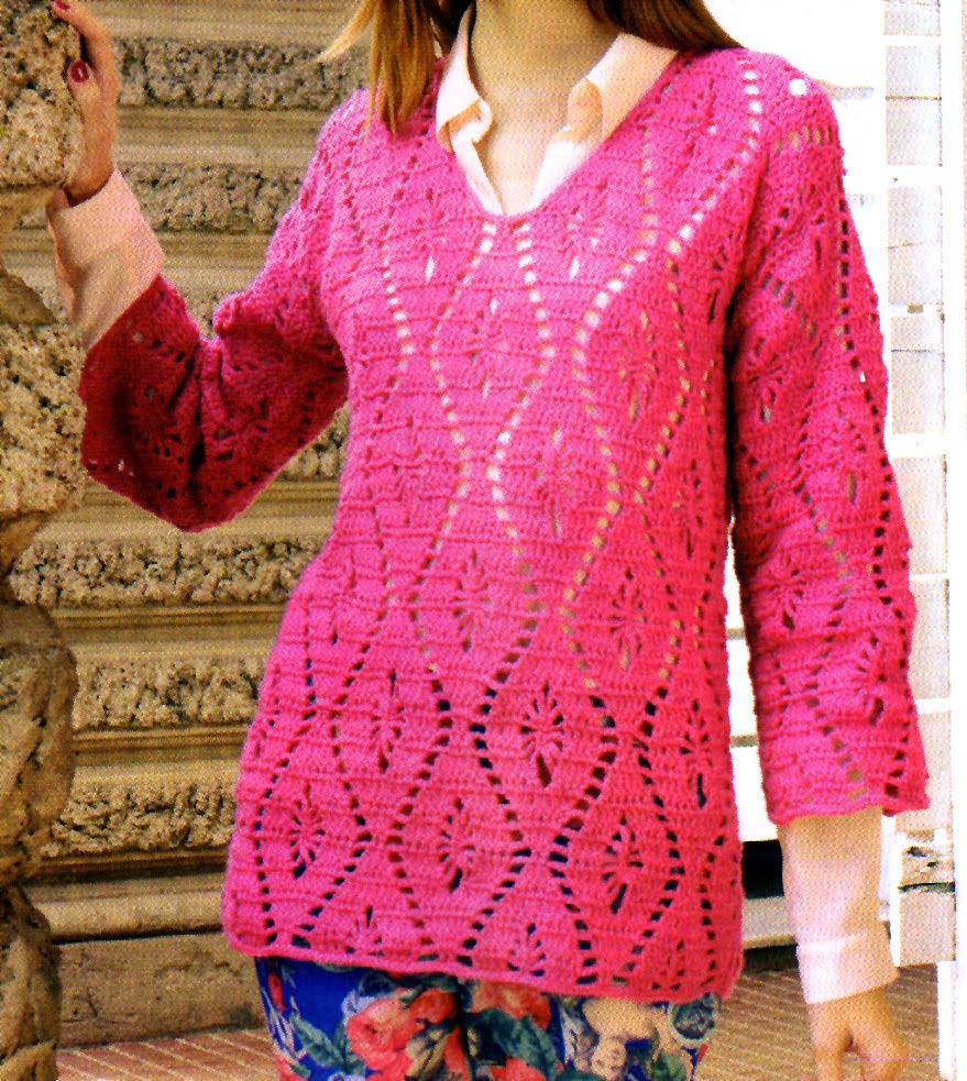 tejidos artesanales en crochet sueter calado tejido en crochet (modelo 2)