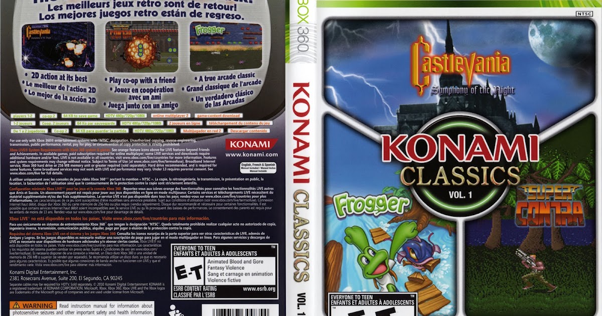 Games Covers Konami Classics Vol. 1 e 2 Xbox 360
