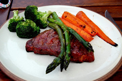 Steak and Grilled Vegetables - Photo by David Yussen