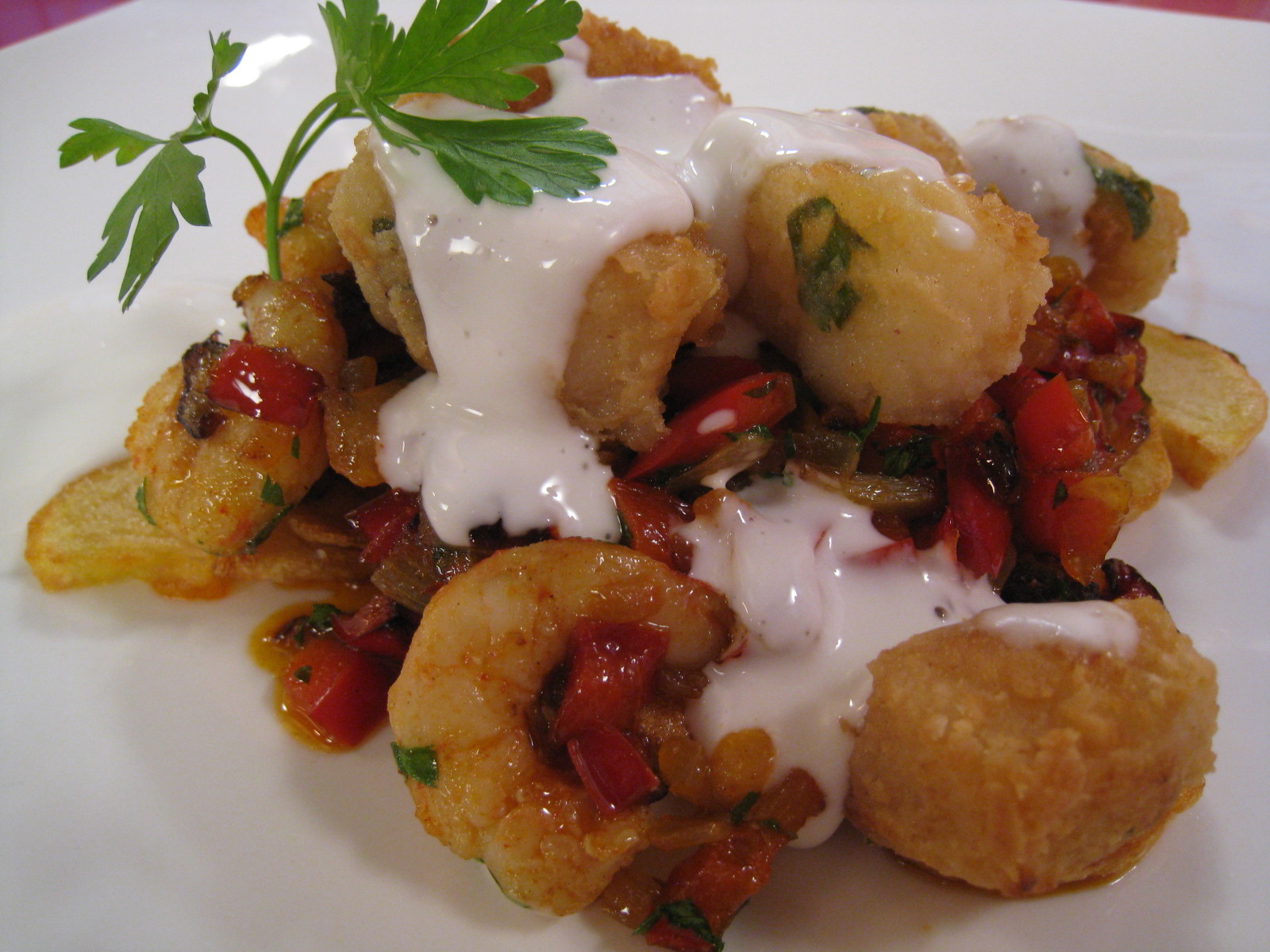 Receta Taquitos de merluza con patatas arrieras de Enrique Sánchez