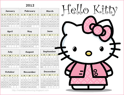 HELLO KITTY 2012 CALENDAR PRINTABLE Labels 2012 coloring pages 